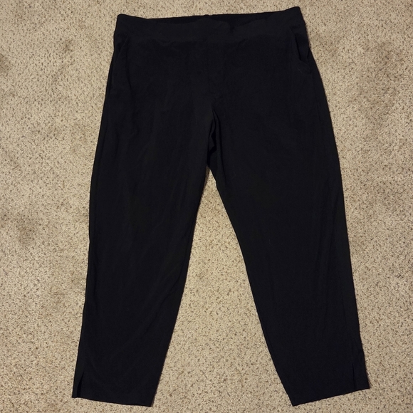 Athleta Brooklyn Mid Rise Ankle Pant Black Trouser Relaxed 198671 Women's 18 - Picture 3 of 9